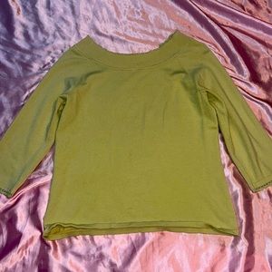 Off the shoulder lime top